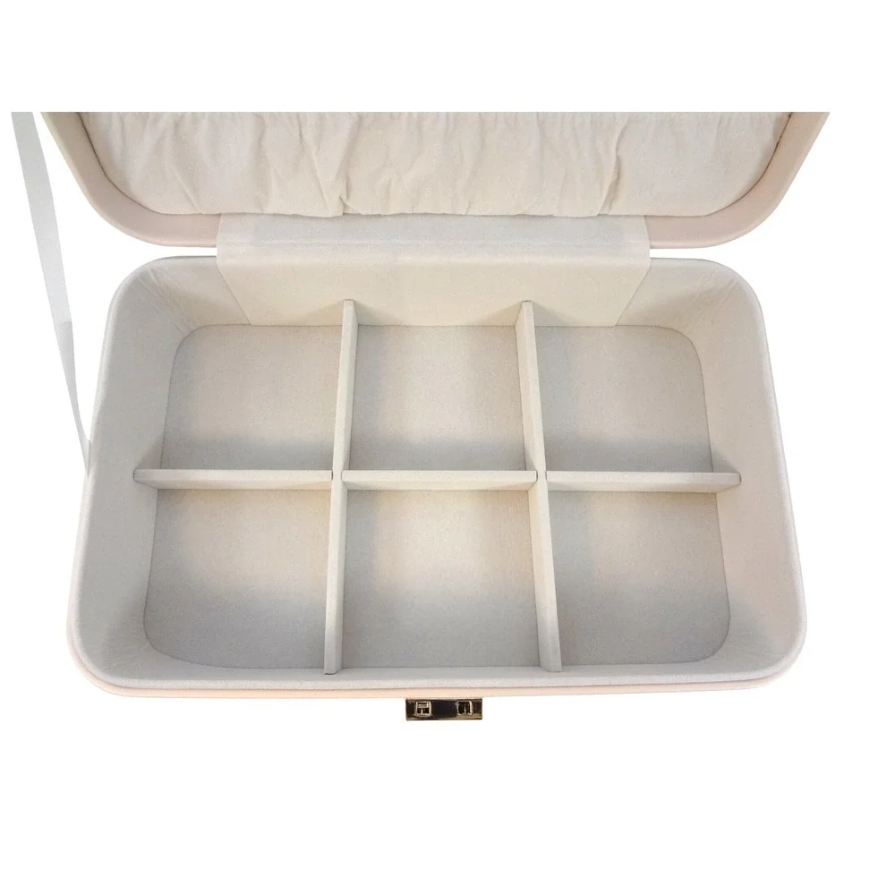 Vlando Pink Faux Leather Jewelry Box with‎ Lock and Key Removable Tray